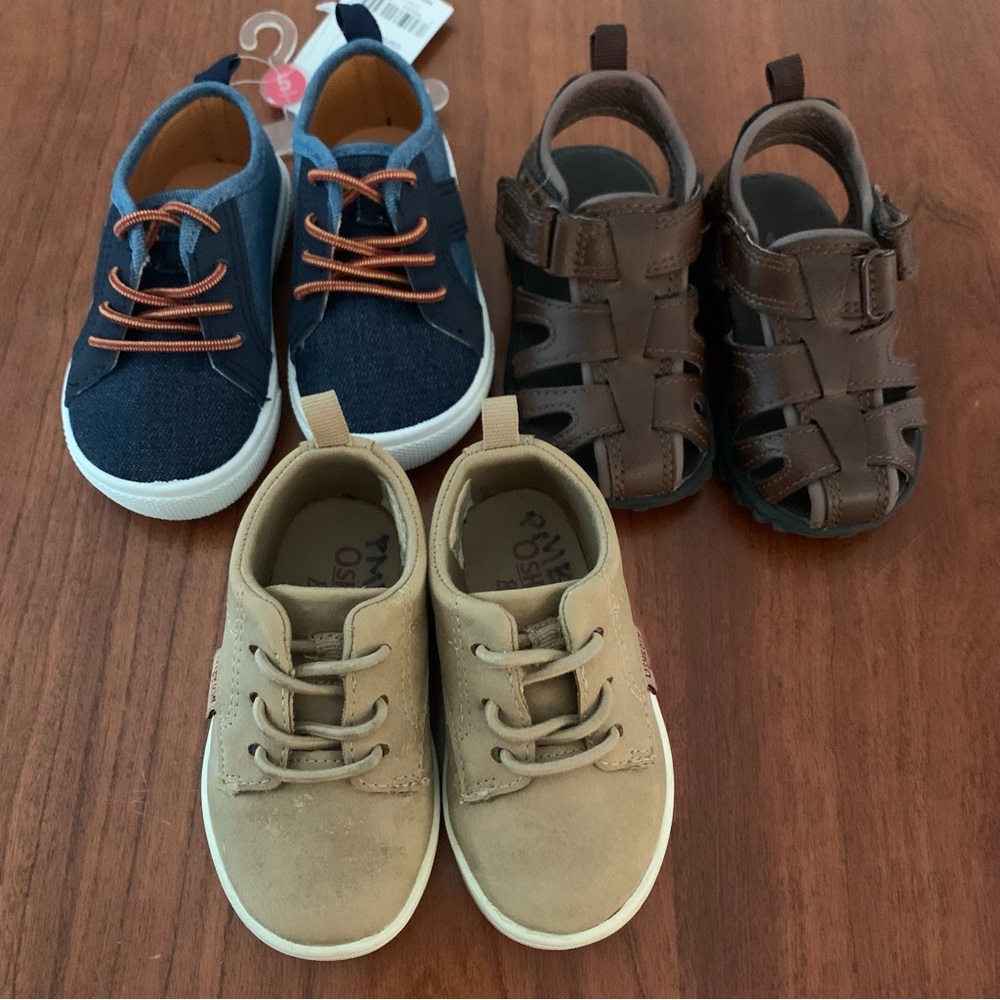 Lot Bundle (3) EUC Carters Toddler Boys Shoes Sandals Fisherman Keds Sz 4 & 5